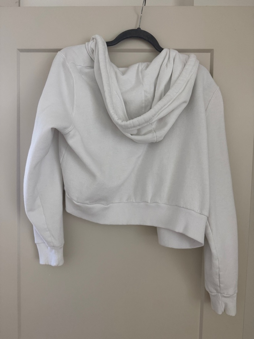 Hollister Cropped White Women's Hoodie